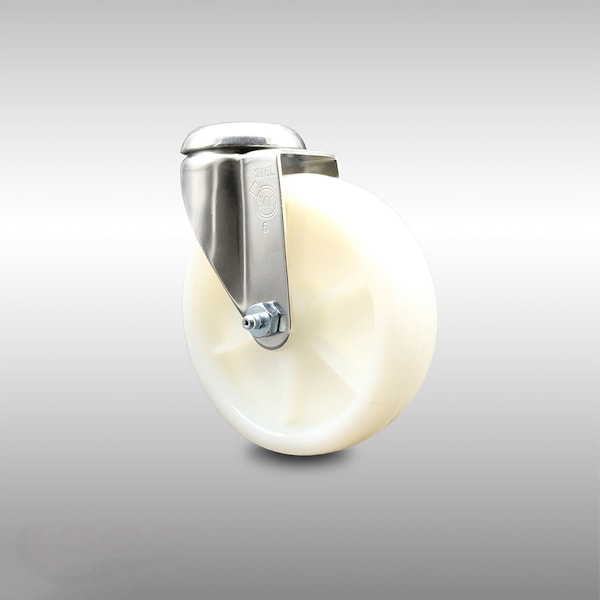 5 Inch 316SS Nylon Wheel Swivel Bolt Hole Caster